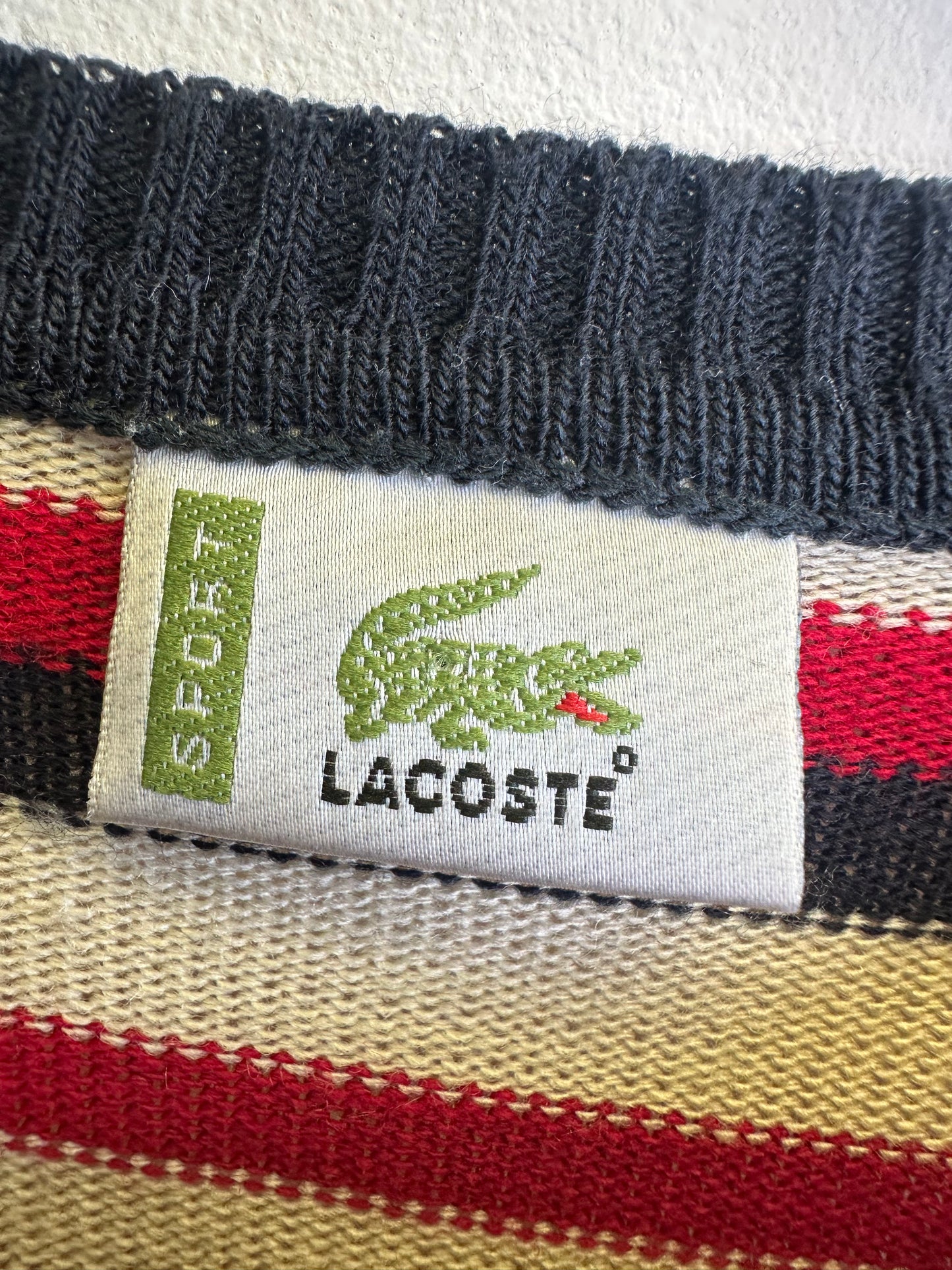 Lacoste Sport Vintage Lightweight Knit Striped Jumper