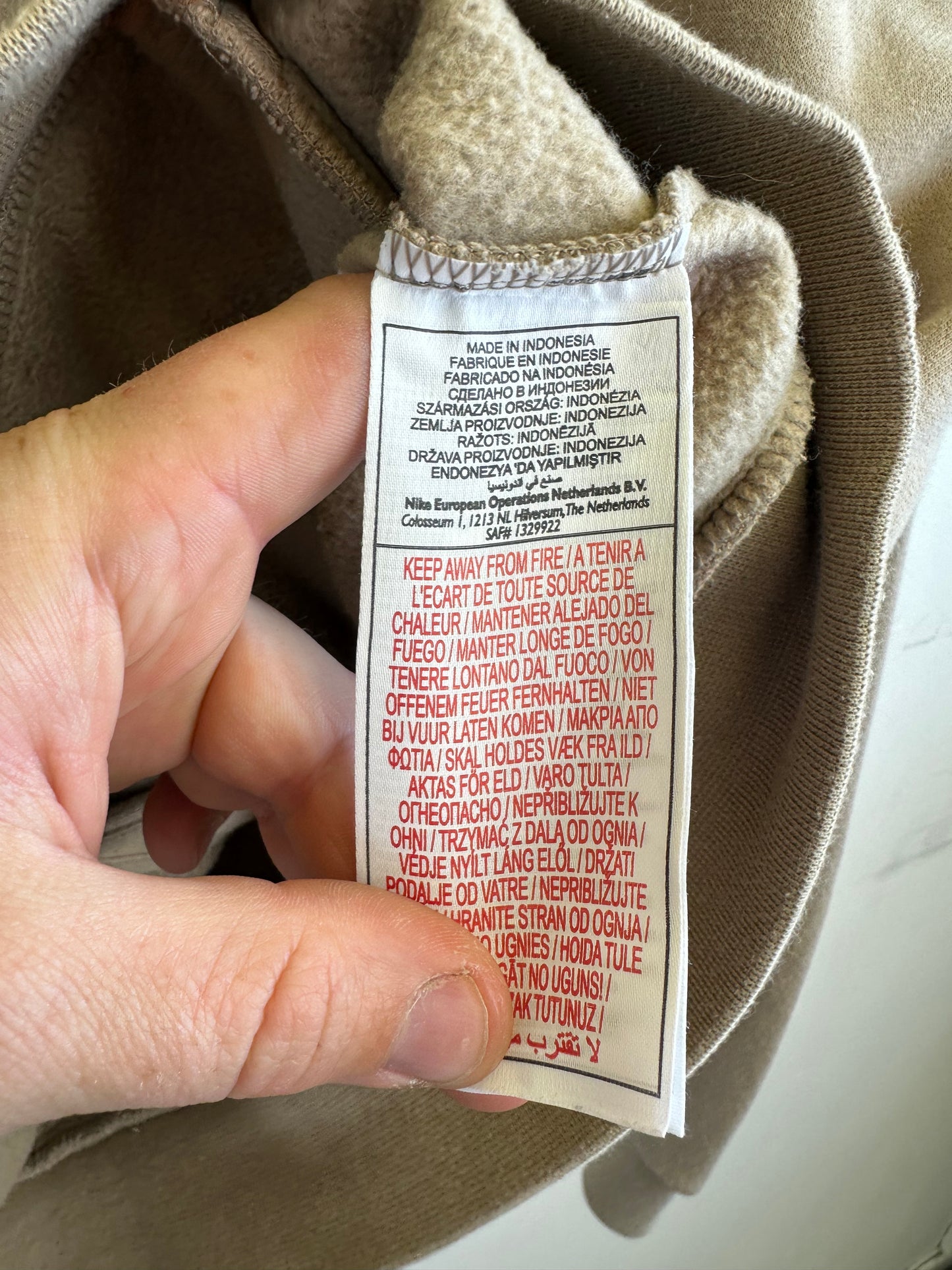 Nike Vintage Early 00s Y2K Beige/Light Brown Cotton Zip Through Sweatshirt