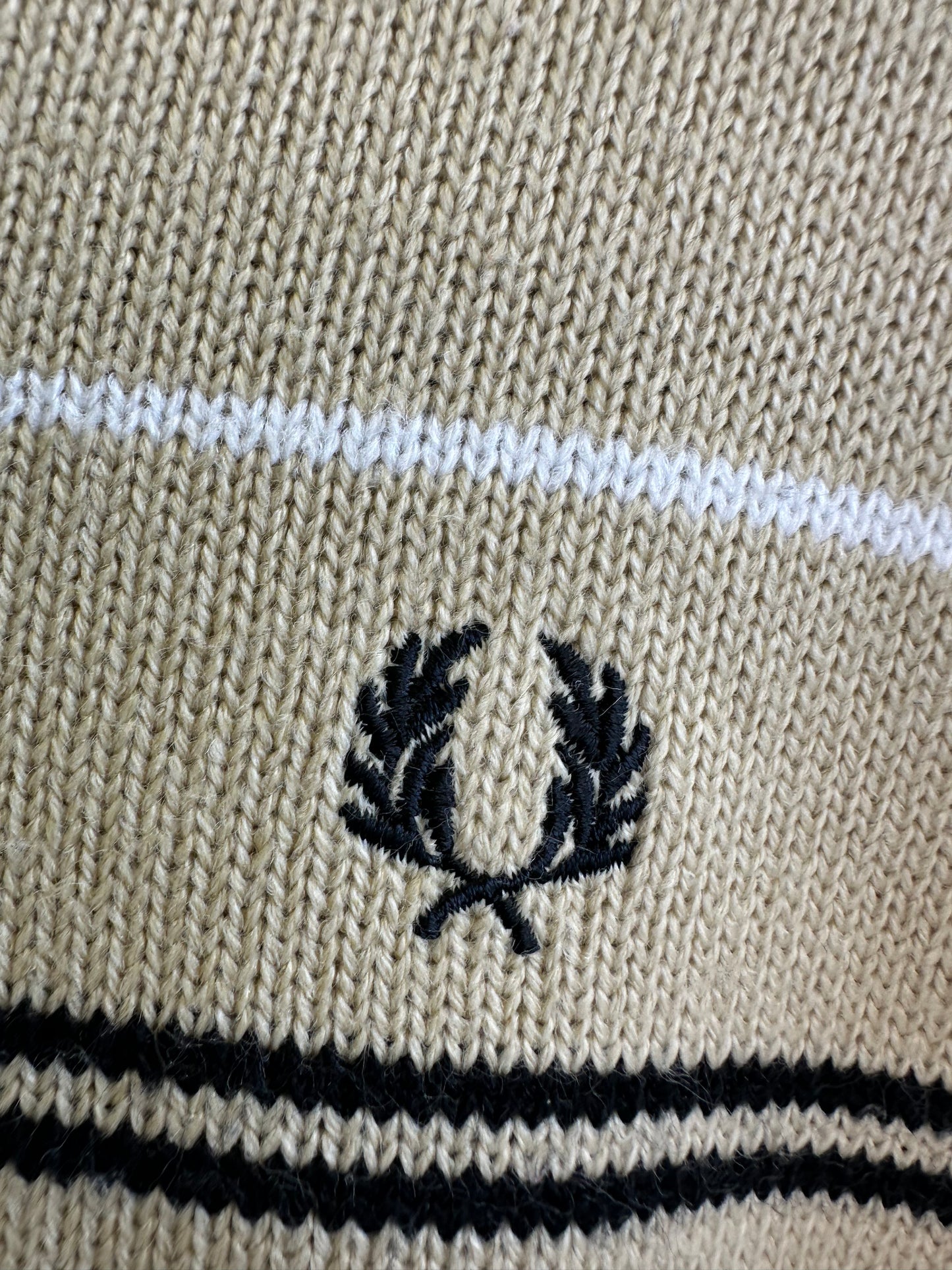 Fred Perry Vintage 00s Striped Knit Acrylic Boxy Men’s Jumper