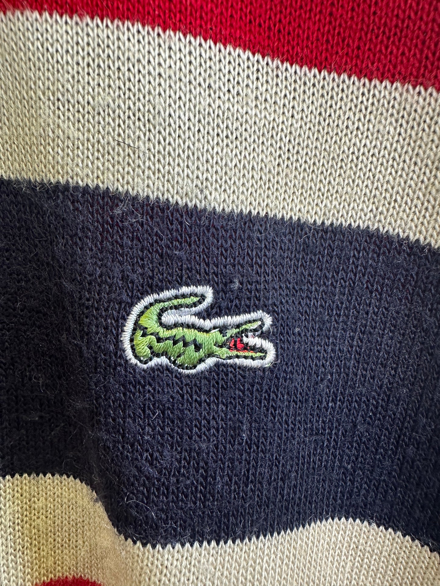 Lacoste Sport Vintage Lightweight Knit Striped Jumper