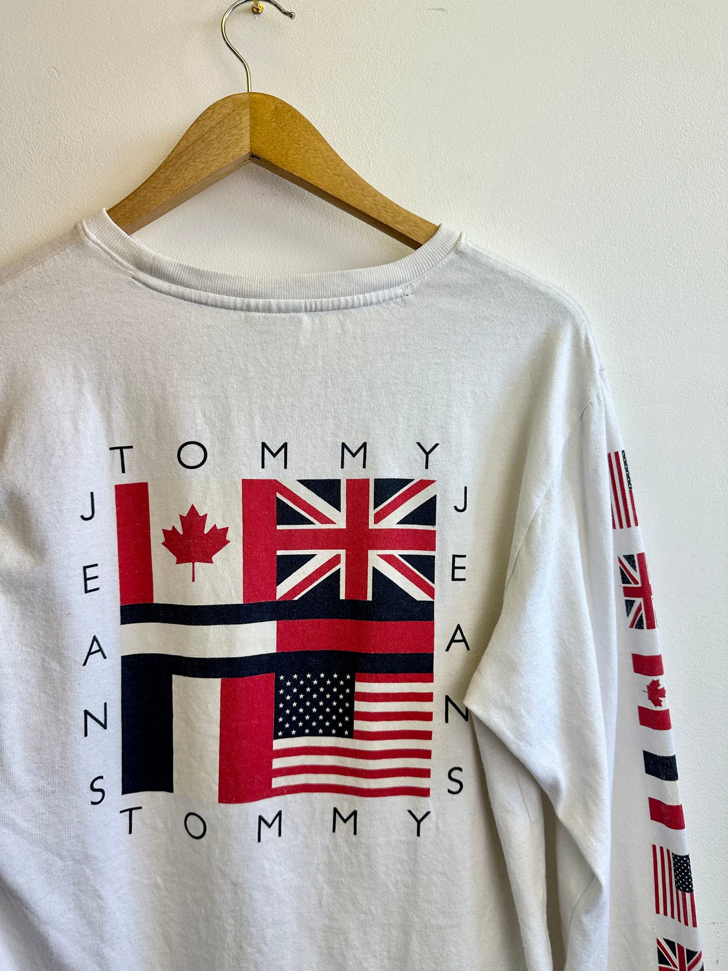 Tommy Hilfiger Vintage 90s Long Sleeved Cotton Print Men’s T-shirt