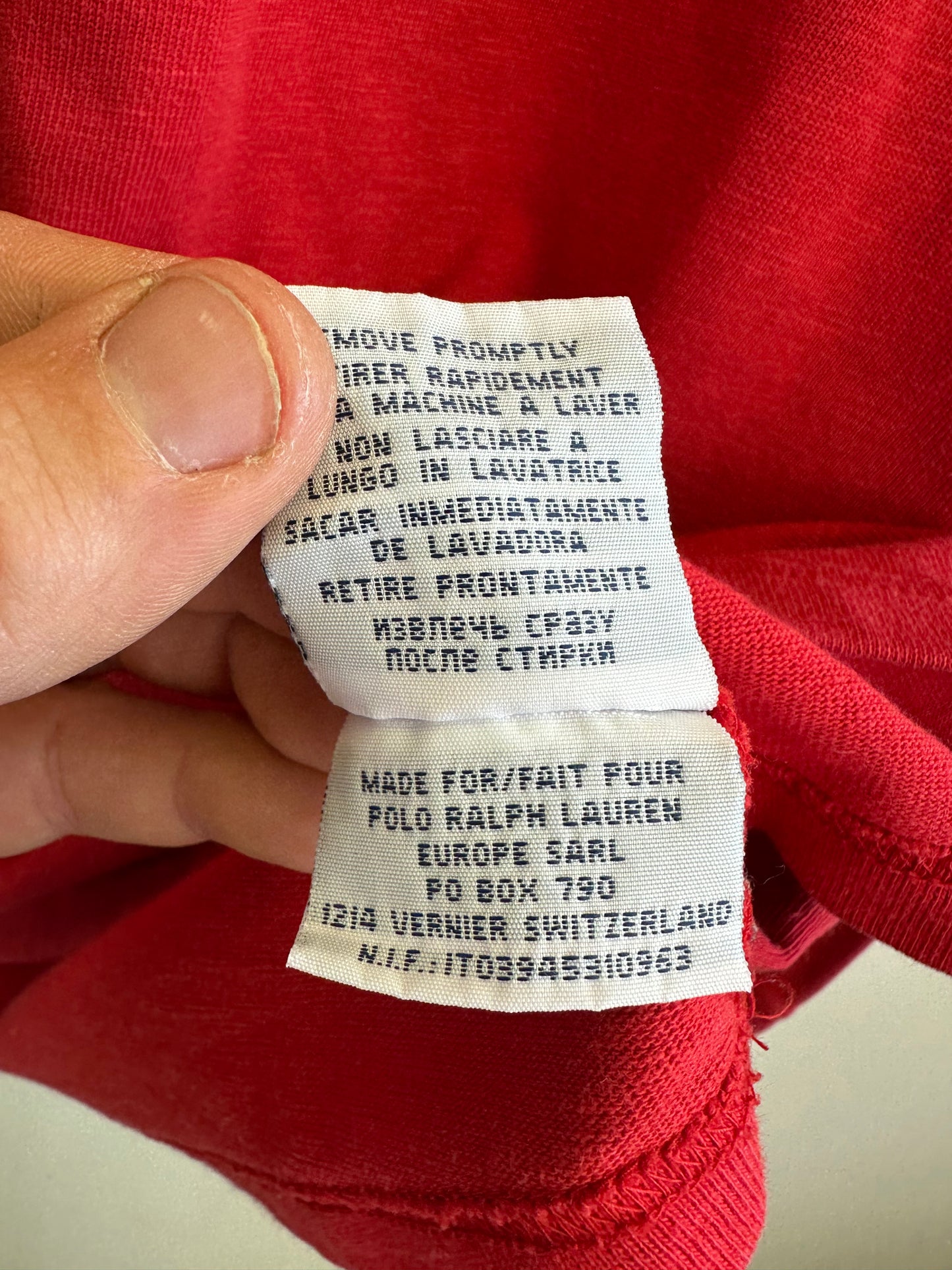 Ralph Lauren Vintage Rugby Red Cotton Long Sleeve Shirt