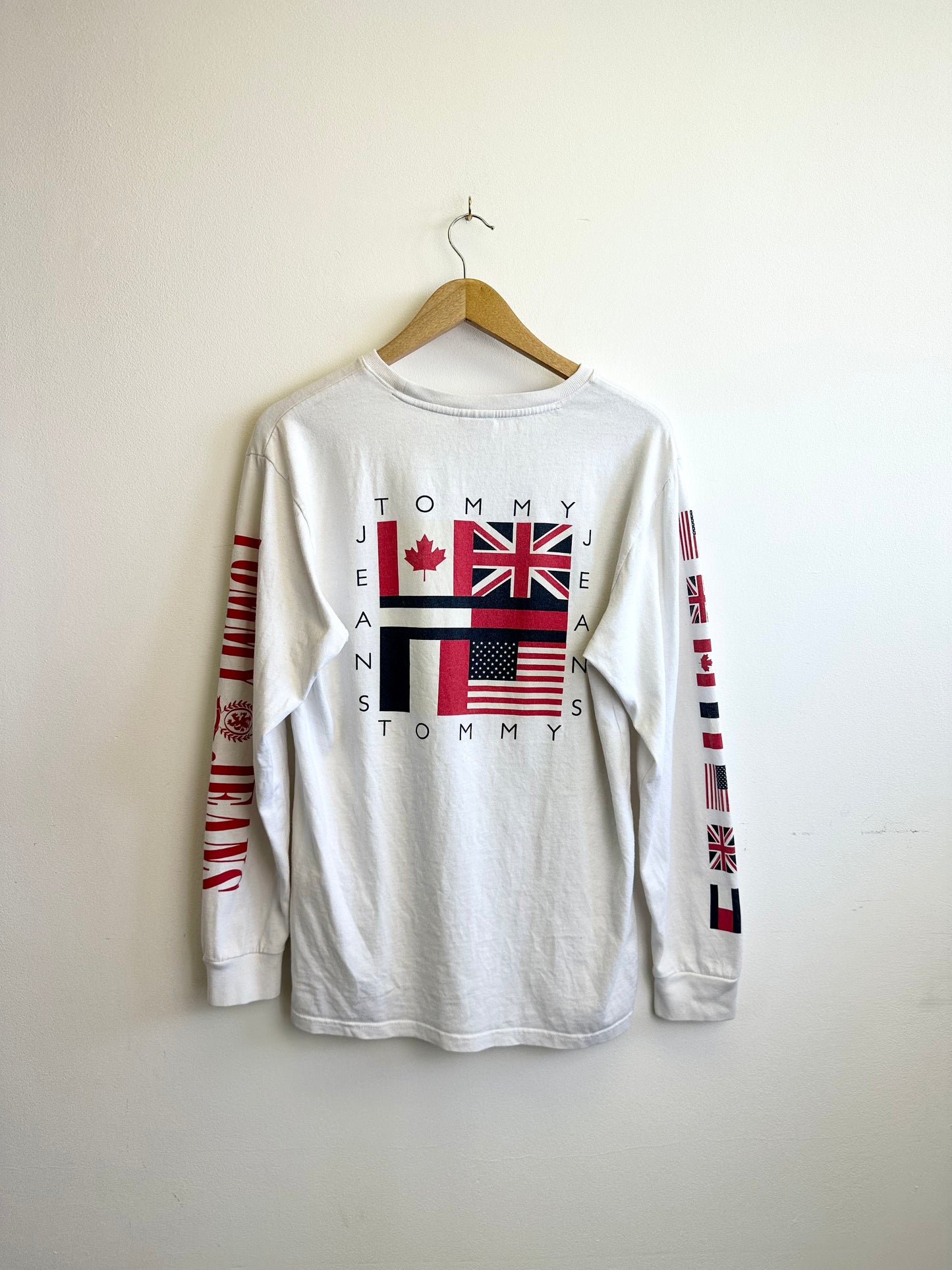 Tommy Hilfiger Vintage 90s Long Sleeved Cotton Print Men’s T-shirt