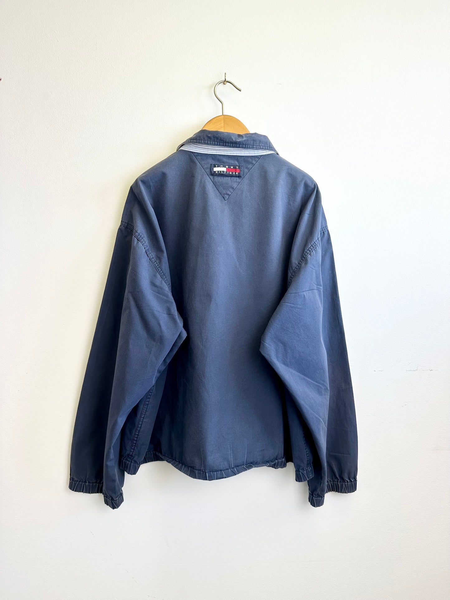 Tommy Hilfiger Vintage 90s Boxy Navy Cotton Lightweight Harrington Jacket