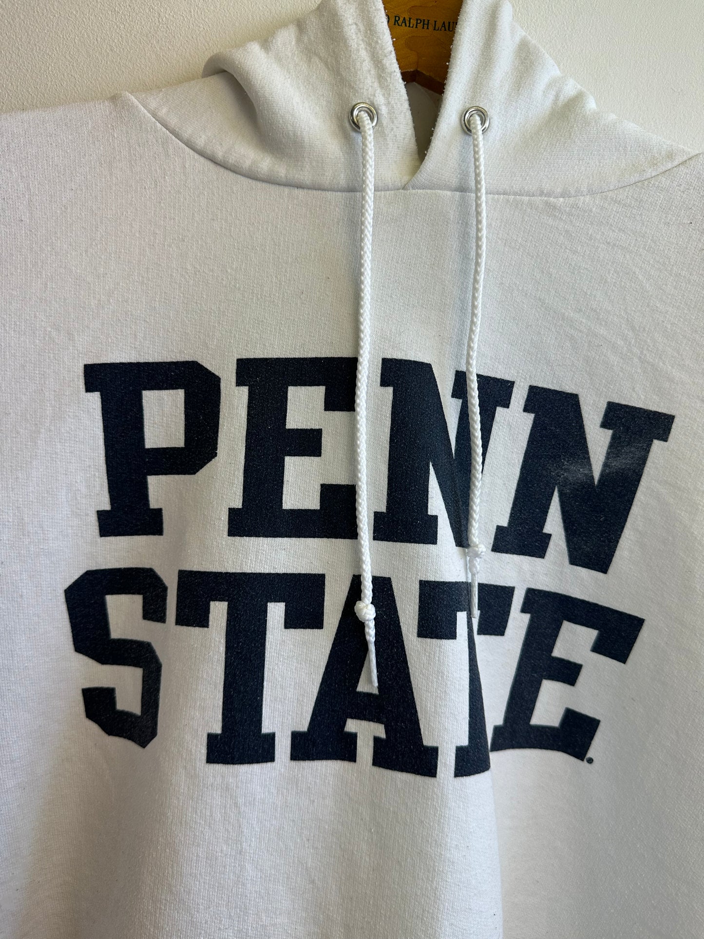 Penn State USA College Champion Vintage Boxy White Cotton Hoodie