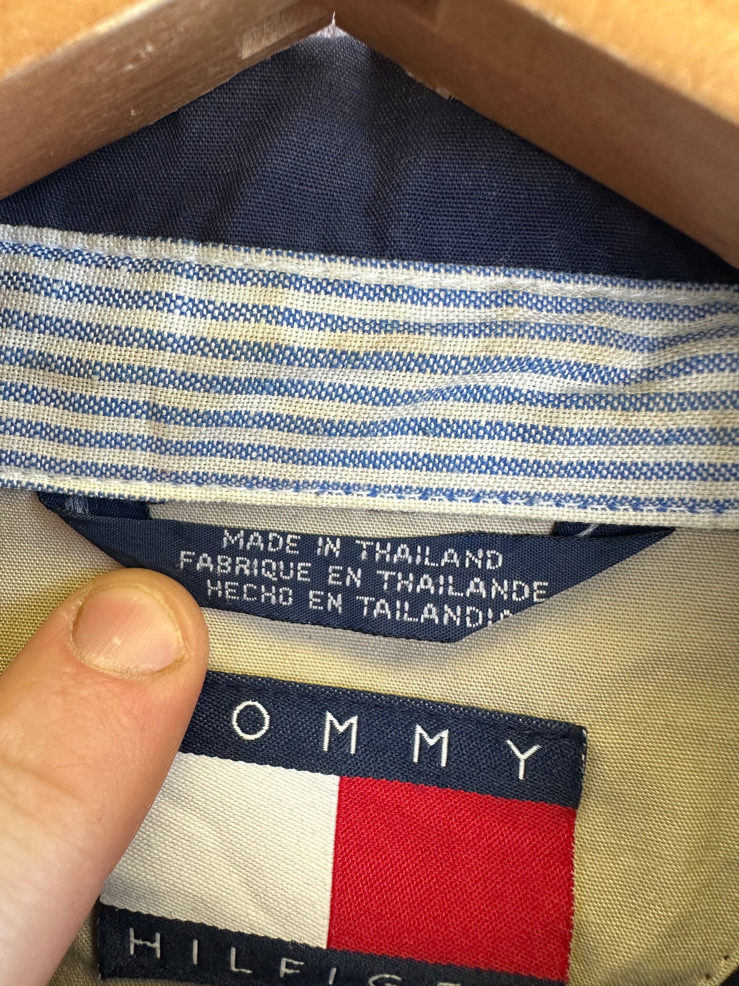 Tommy Hilfiger Vintage 90s Boxy Navy Cotton Lightweight Harrington Jacket