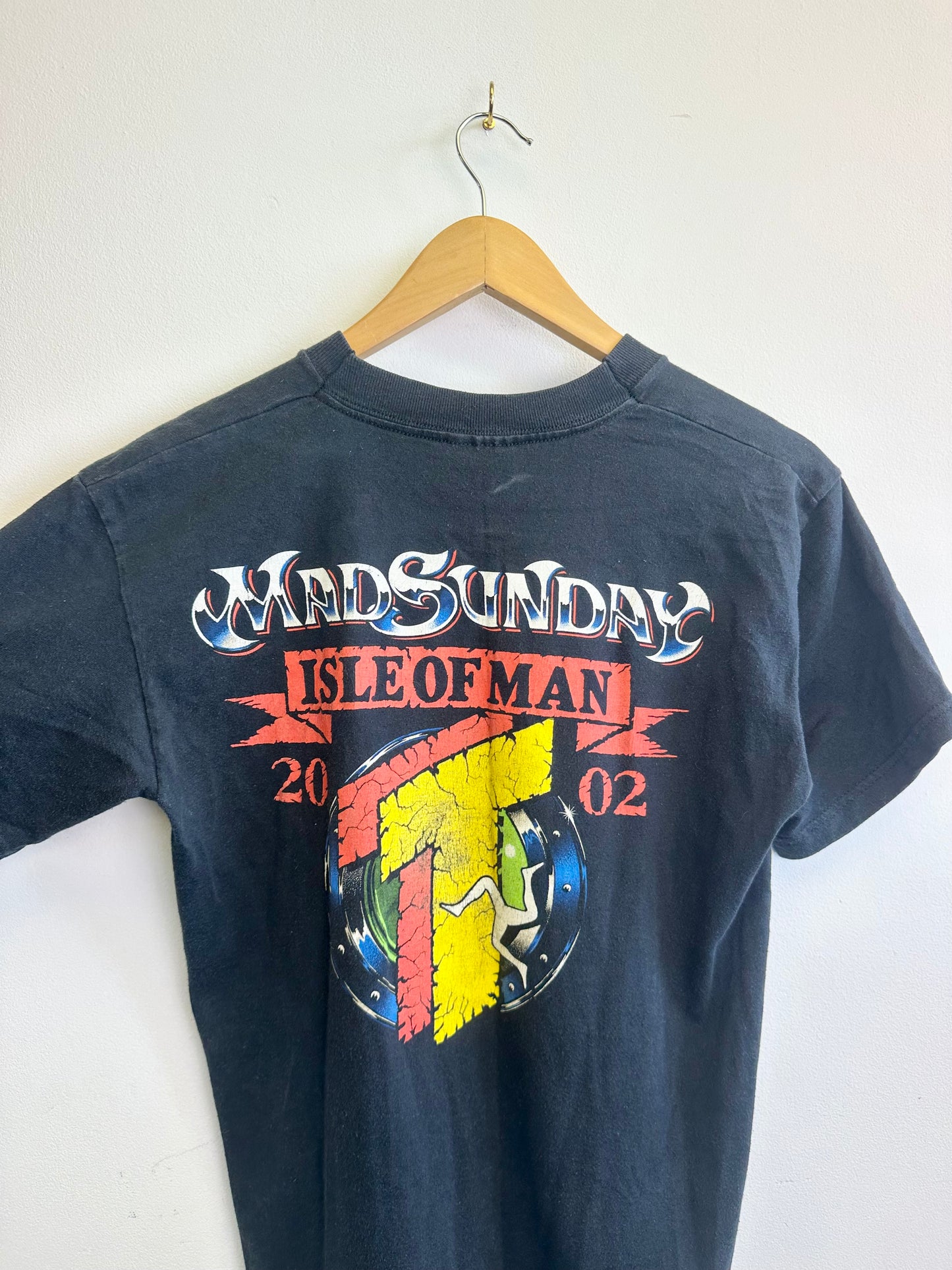Isle of Man TT Motorcycle Racing “Mad Sunday” Vintage 2002 Black Cotton T-shirt