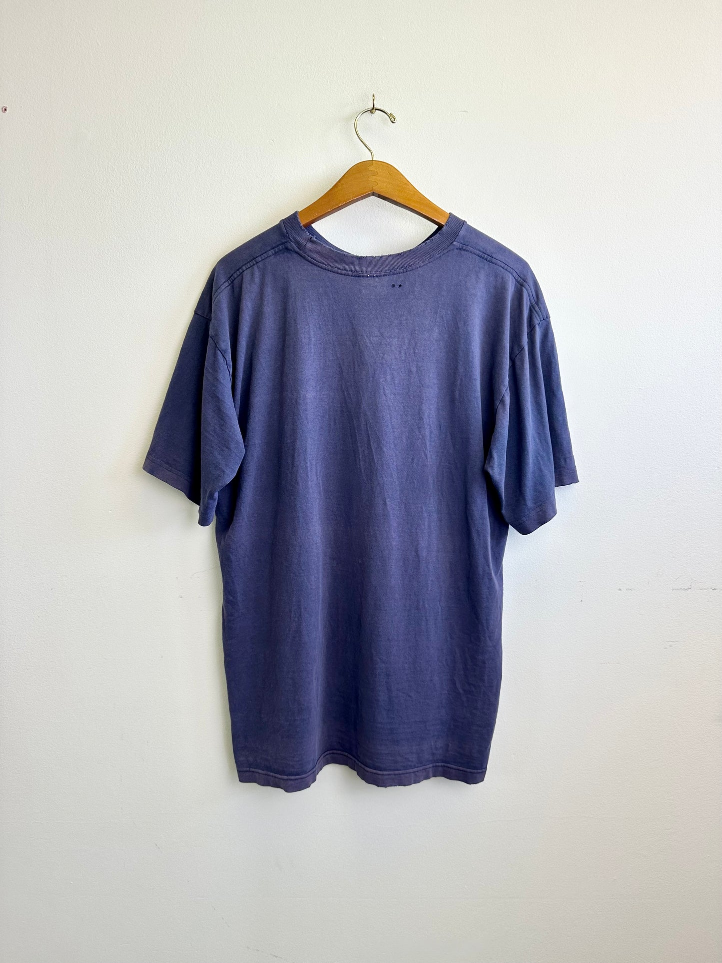 Adidas 90s Vintage Navy Print Men’s Spellout Cotton T-shirt
