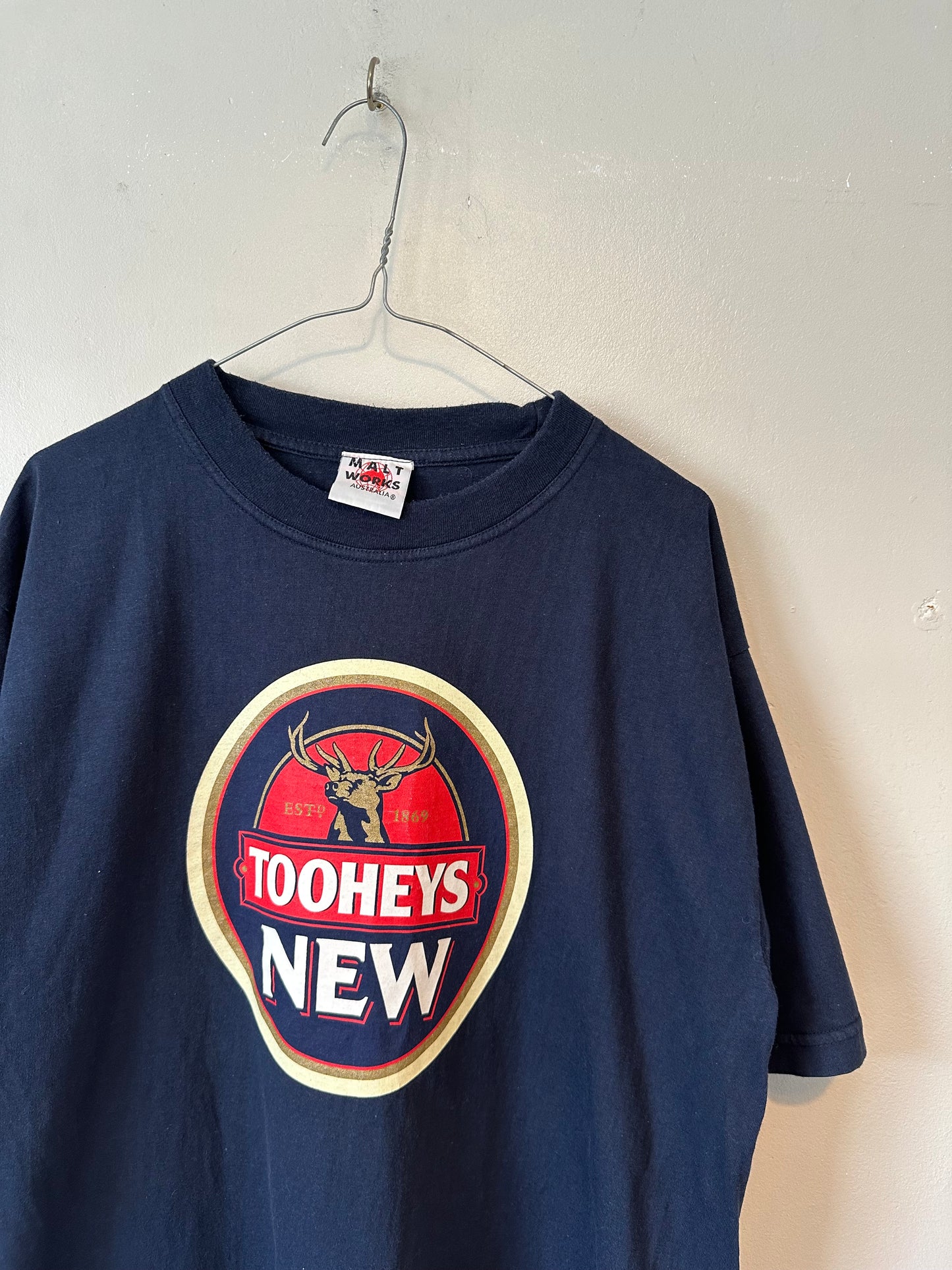 Tooheys New Australian Lager Vintage Navy Cotton T-shirt