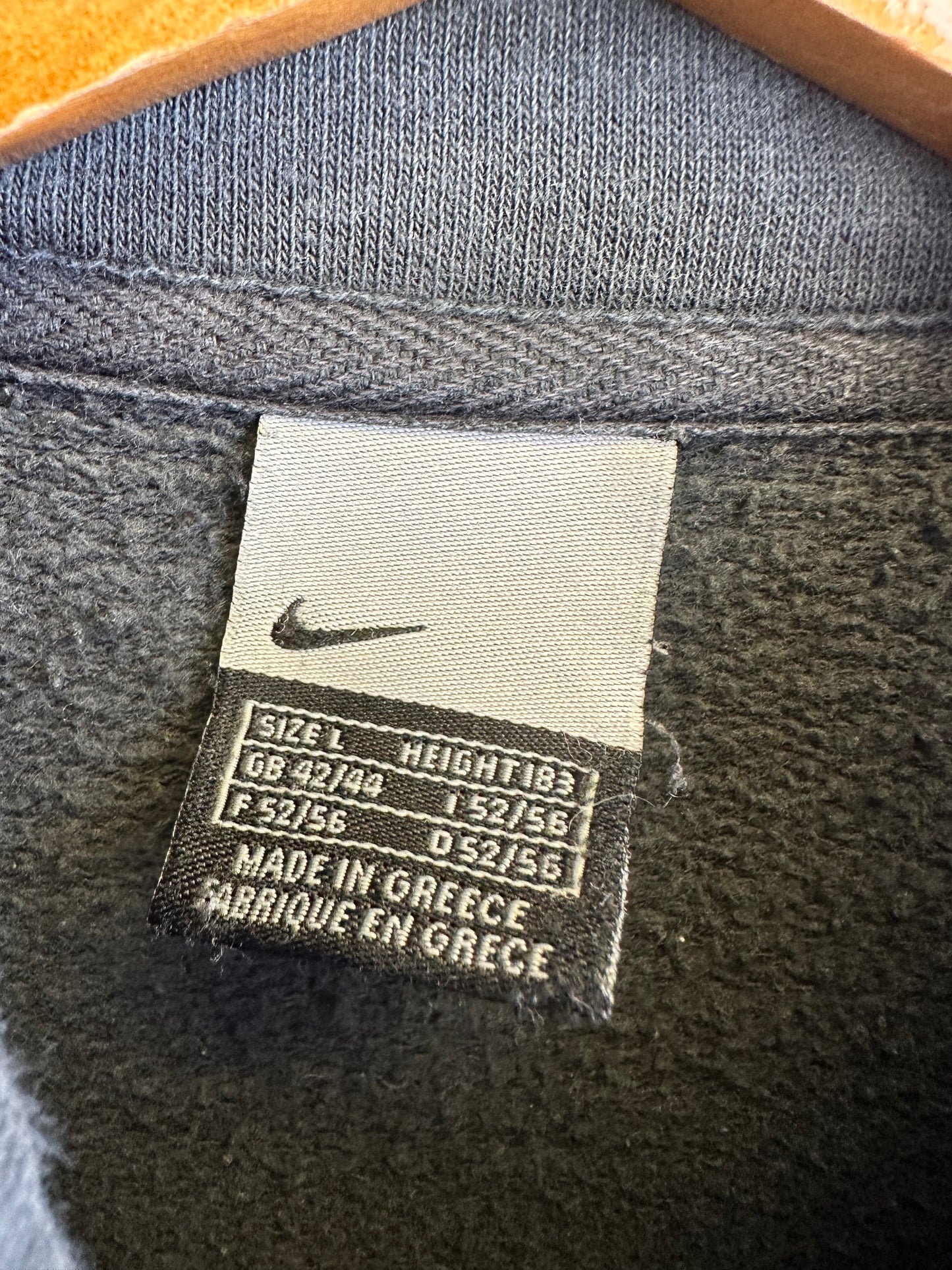 Nike Vintage Black Cotton Early 00s Y2K Zip Through Sweatshirt