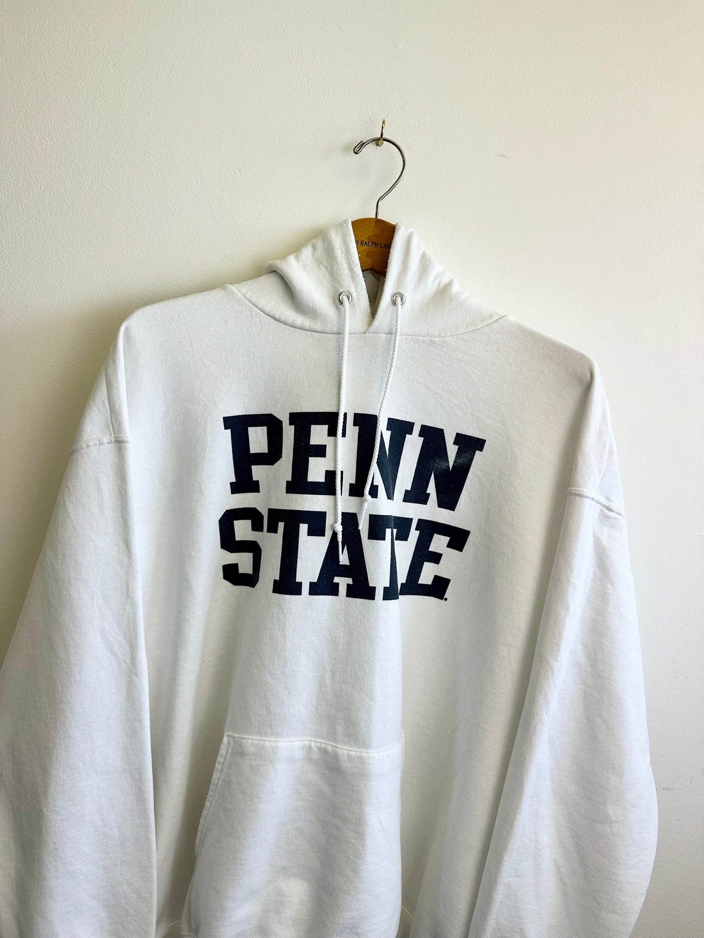 Penn State USA College Champion Vintage Boxy White Cotton Hoodie