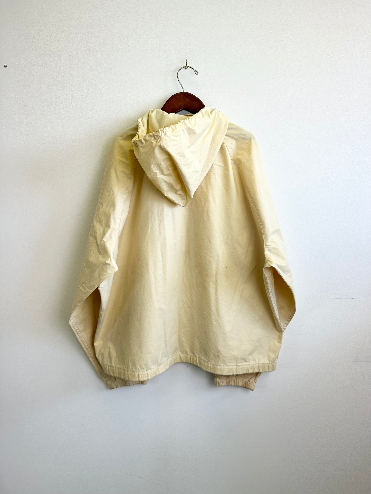 Ralph Lauren Vintage 90s Cream Boxy Hooded Windbreaker Jacket
