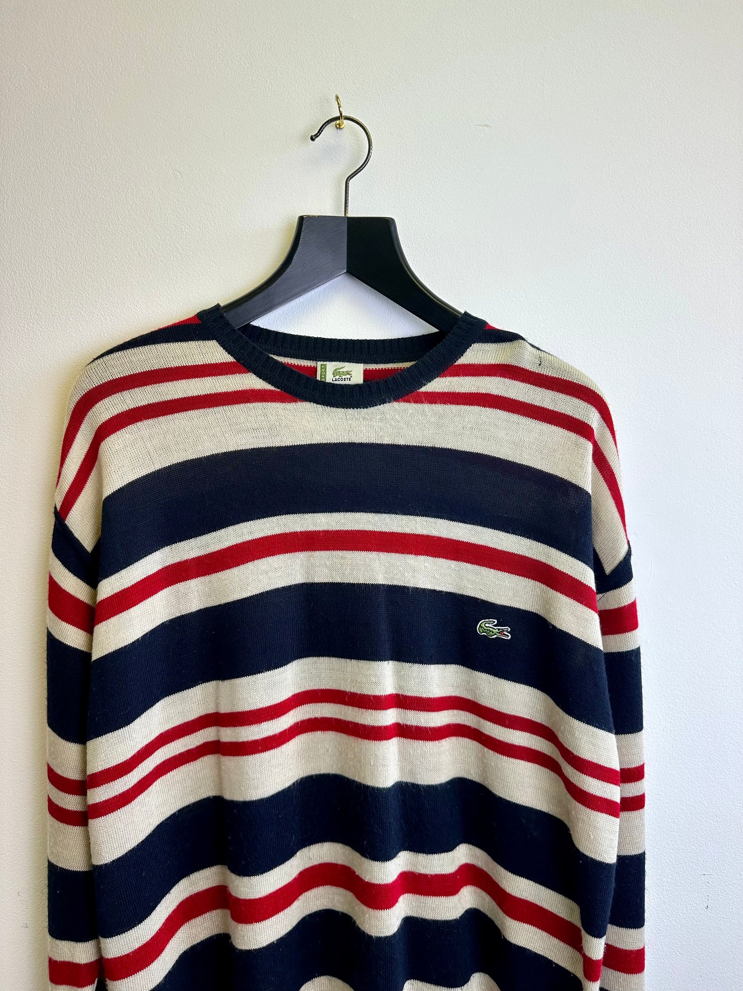 Lacoste Sport Vintage Lightweight Knit Striped Jumper