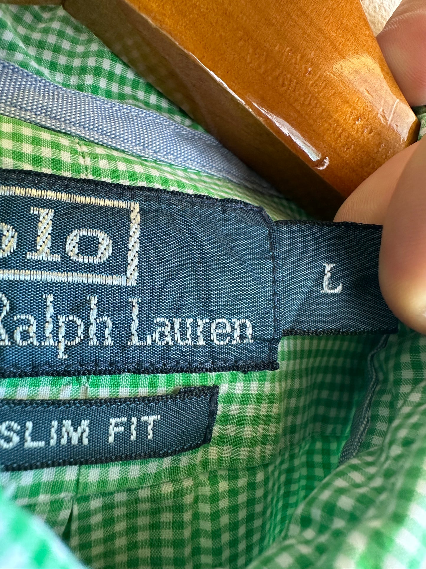 Ralph Lauren Check Green Cotton Vintage Men’s Button Down Shirt
