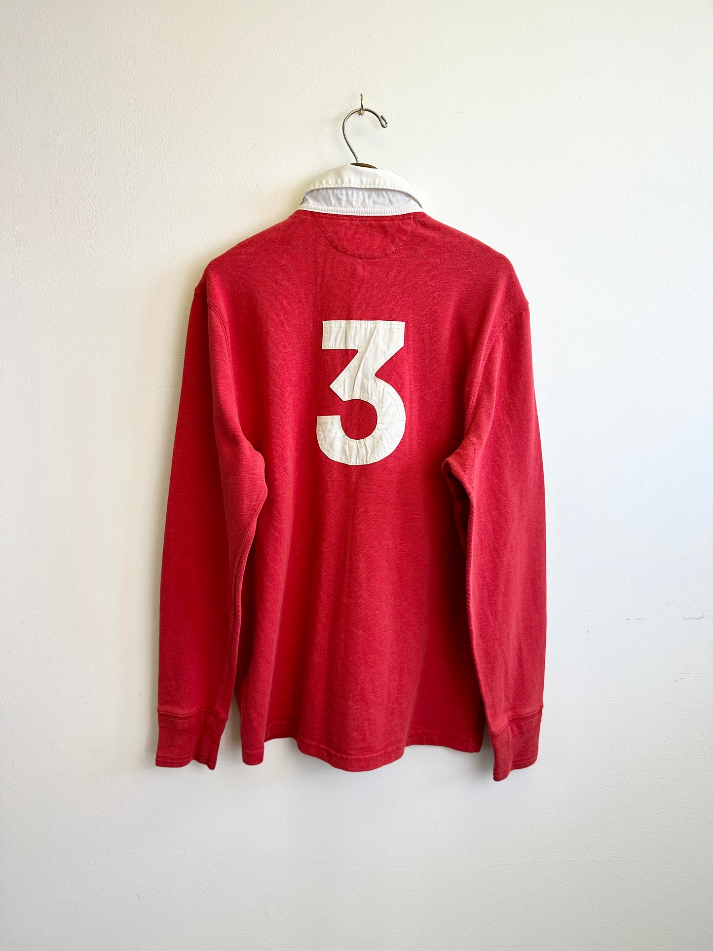 Ralph Lauren Vintage Rugby Red Cotton Long Sleeve Shirt