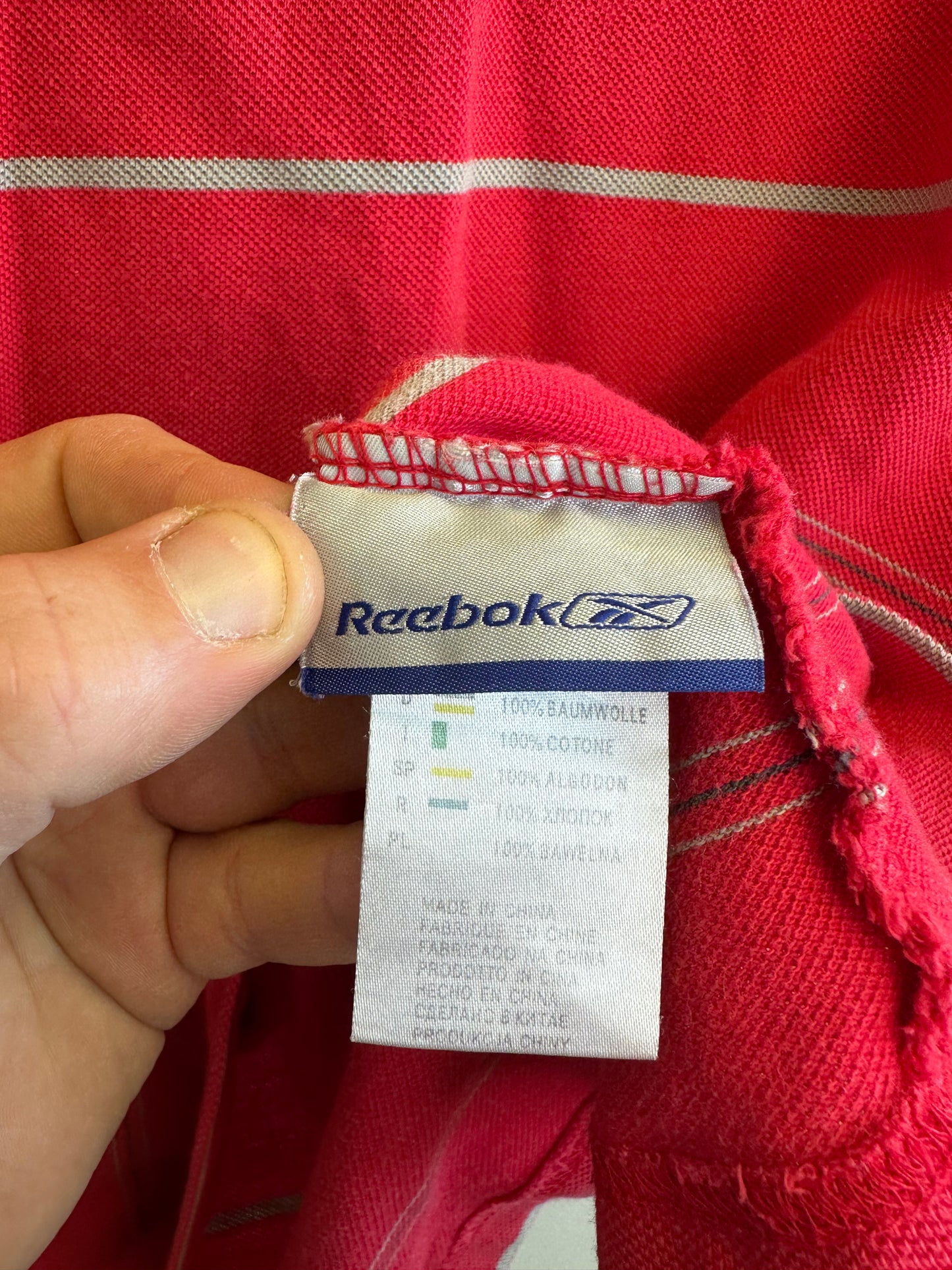 Wales Rugby Reebok Brains Vintage 00s Striped Polo Shirt
