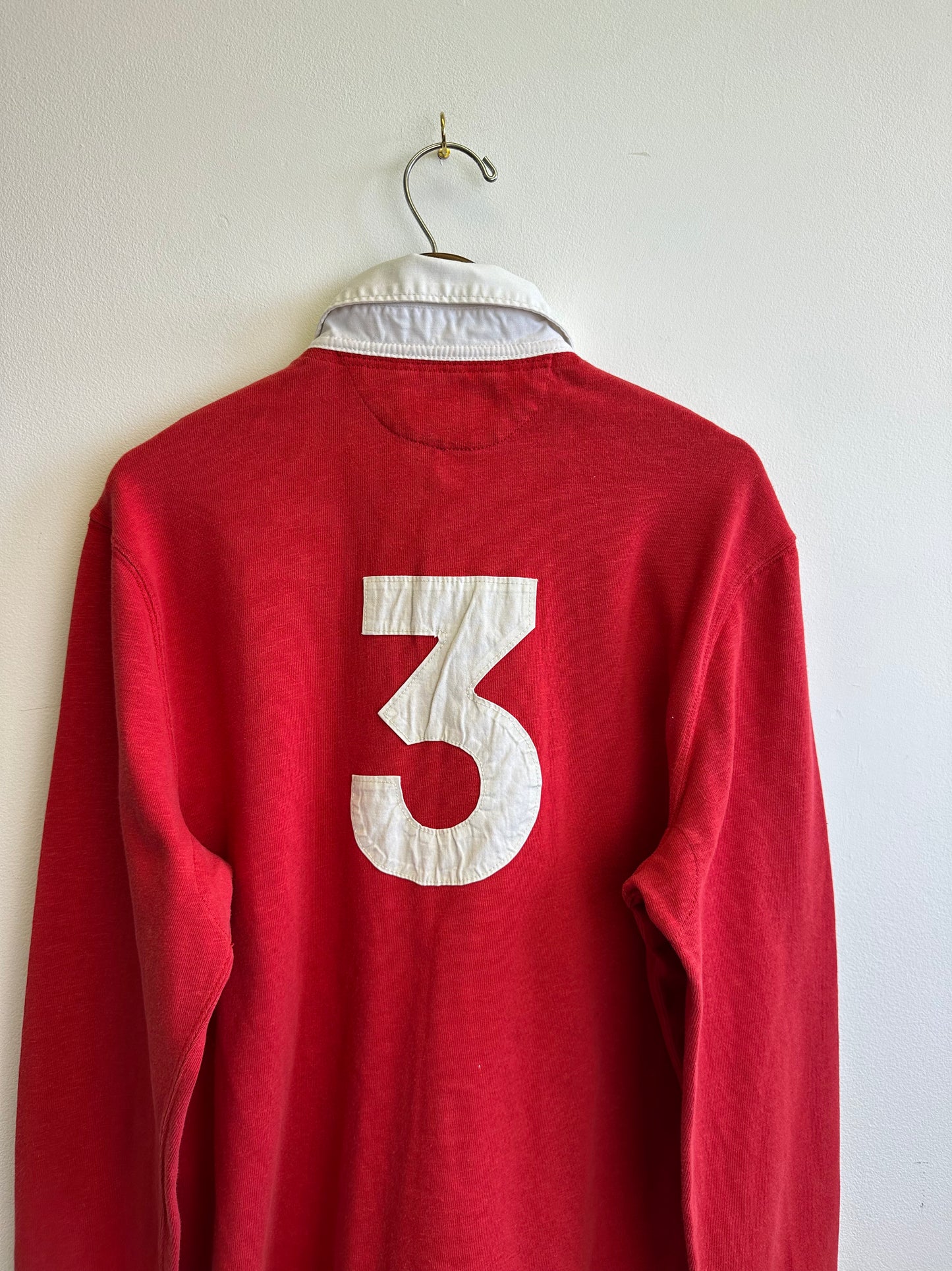 Ralph Lauren Vintage Rugby Red Cotton Long Sleeve Shirt