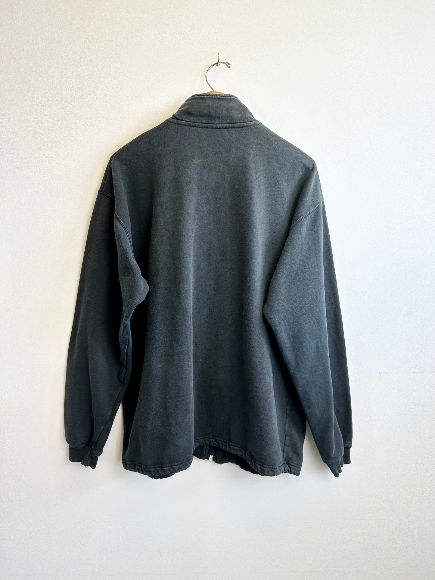 Nike Vintage Black Cotton Early 00s Y2K Zip Through Sweatshirt