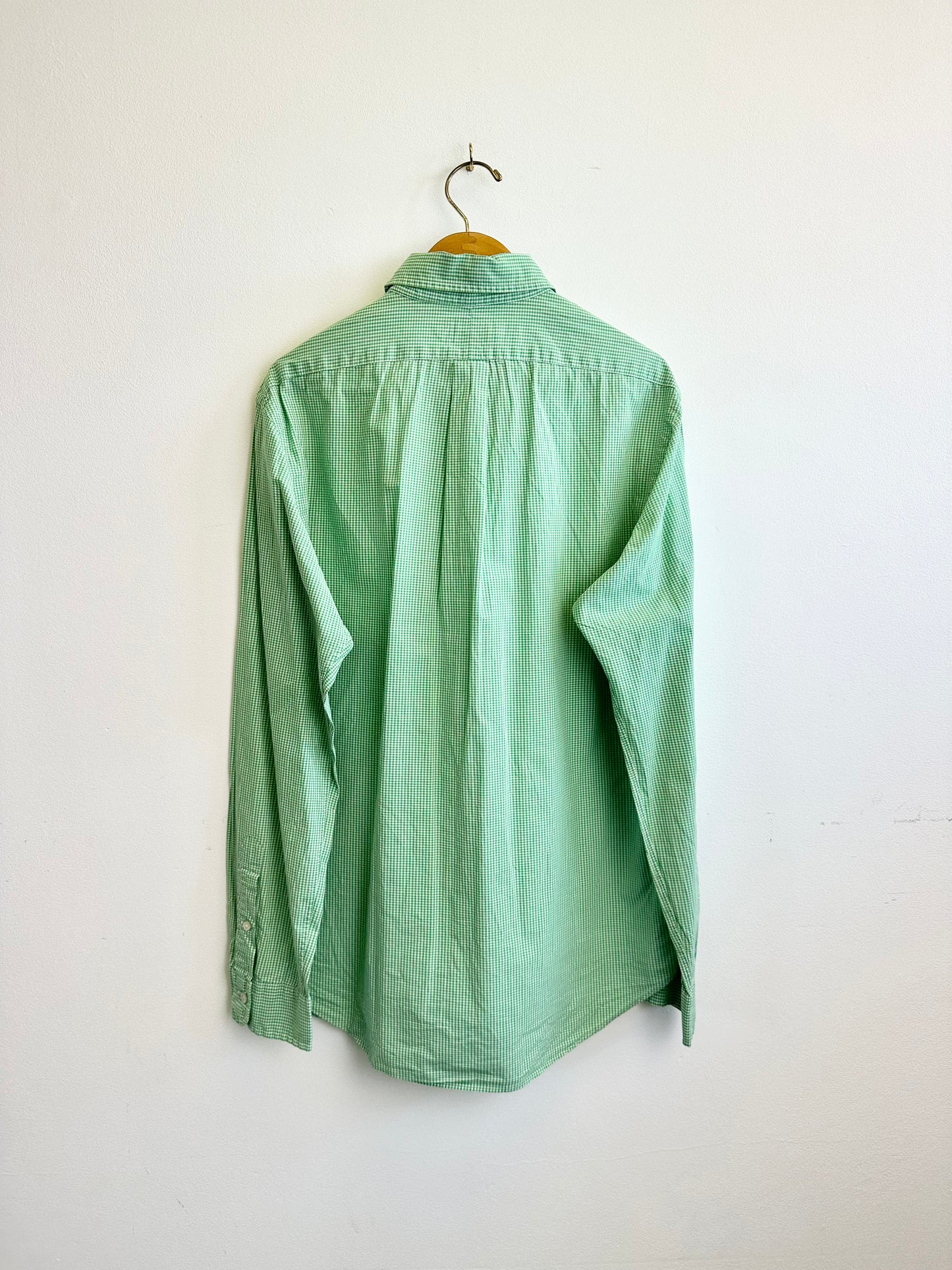 Ralph Lauren Check Green Cotton Vintage Men’s Button Down Shirt