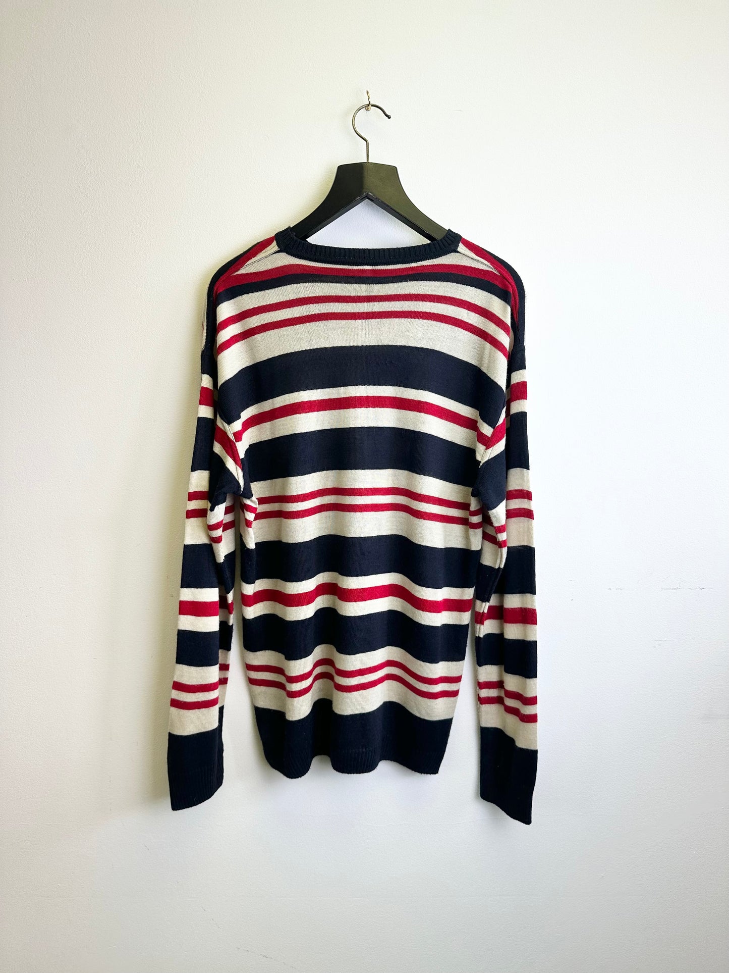 Lacoste Sport Vintage Lightweight Knit Striped Jumper