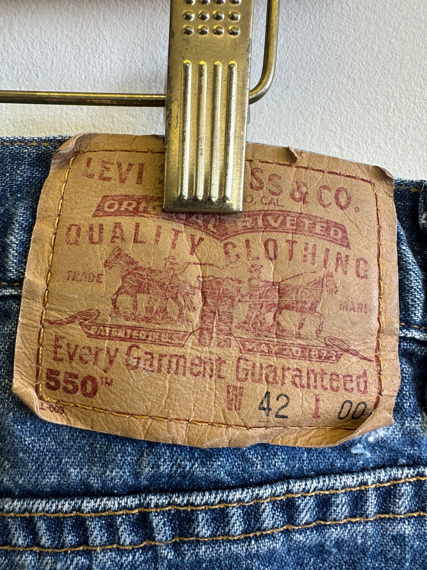 Levi’s 550 Vintage Relaxed Fit Blue Denim Jean Shorts Jorts