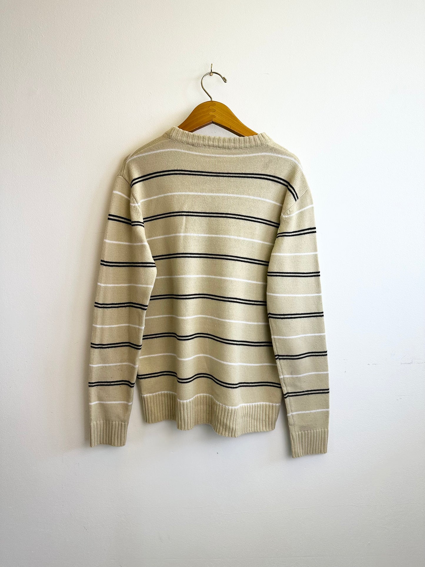 Fred Perry Vintage 00s Striped Knit Acrylic Boxy Men’s Jumper