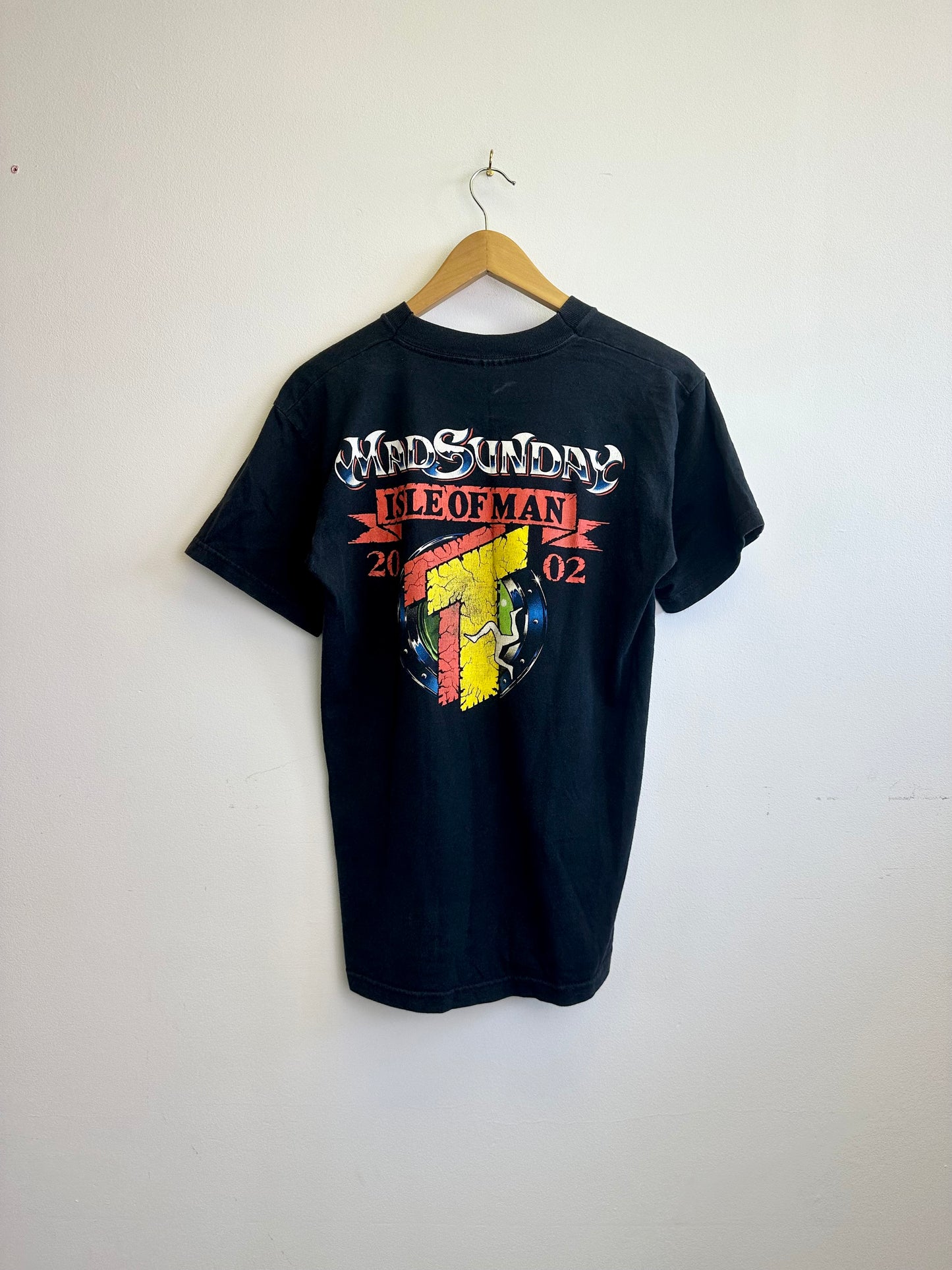 Isle of Man TT Motorcycle Racing “Mad Sunday” Vintage 2002 Black Cotton T-shirt