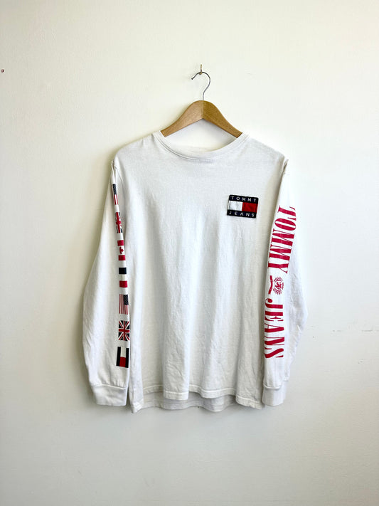 Tommy Hilfiger Vintage 90s Long Sleeved Cotton Print Men’s T-shirt
