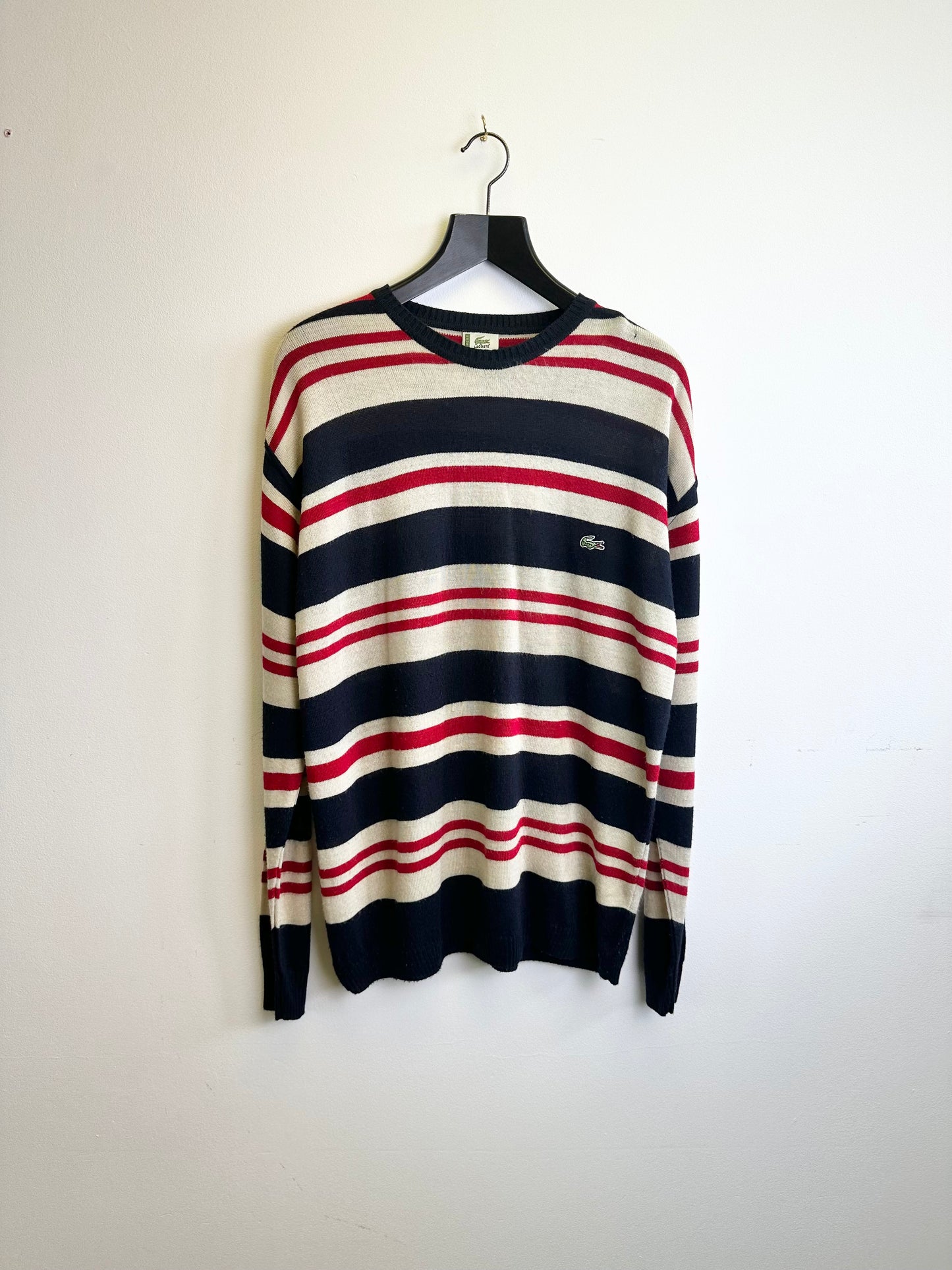 Lacoste Sport Vintage Lightweight Knit Striped Jumper