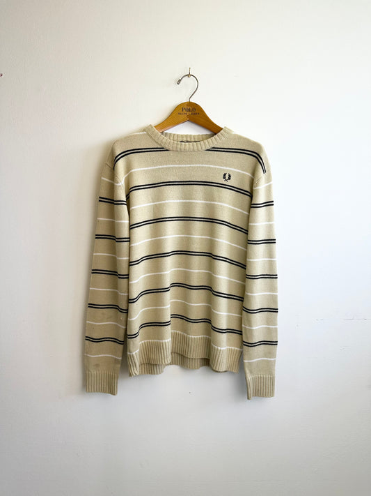 Fred Perry Vintage 00s Striped Knit Acrylic Boxy Men’s Jumper