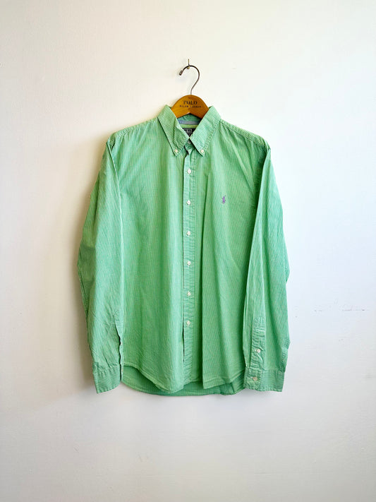 Ralph Lauren Check Green Cotton Vintage Men’s Button Down Shirt