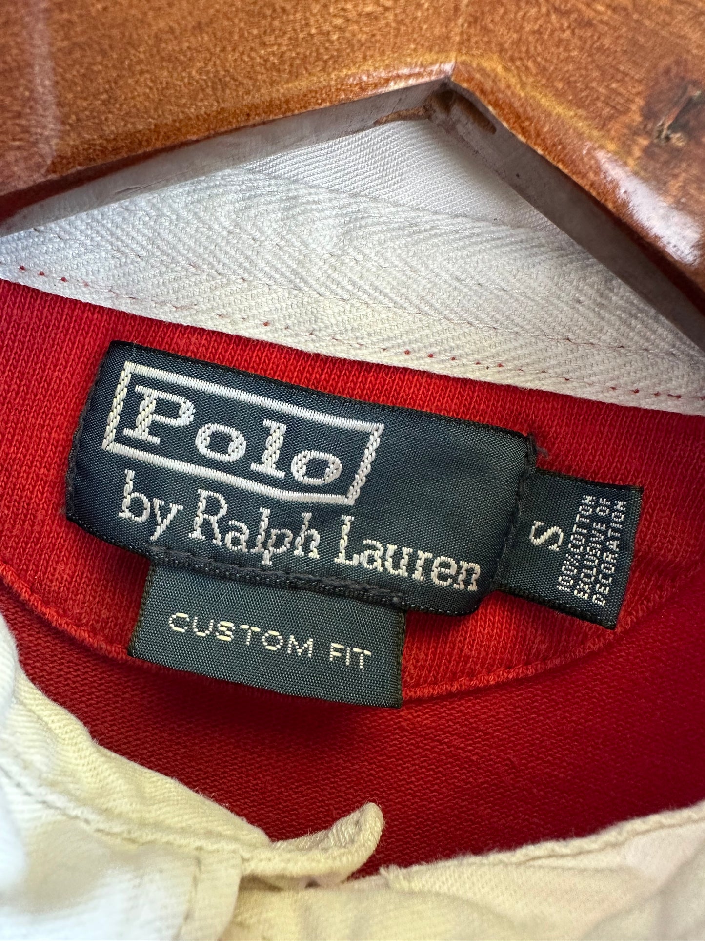 Ralph Lauren Vintage Rugby Red Cotton Long Sleeve Shirt
