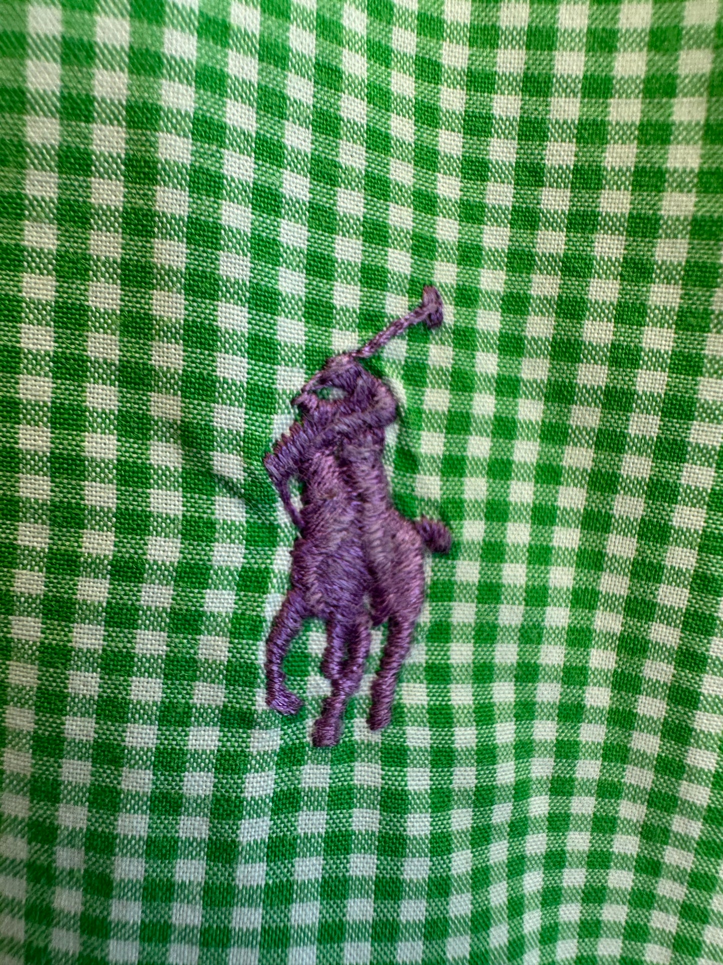 Ralph Lauren Check Green Cotton Vintage Men’s Button Down Shirt