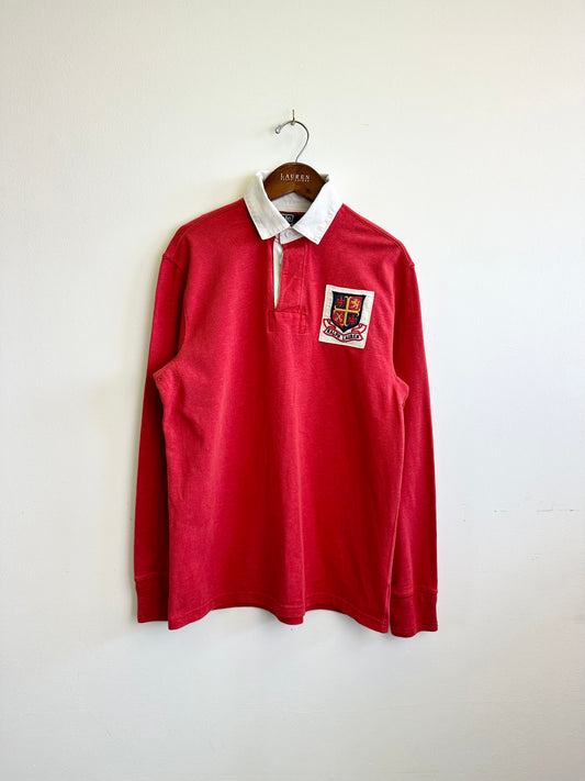 Ralph Lauren Vintage Rugby Red Cotton Long Sleeve Shirt