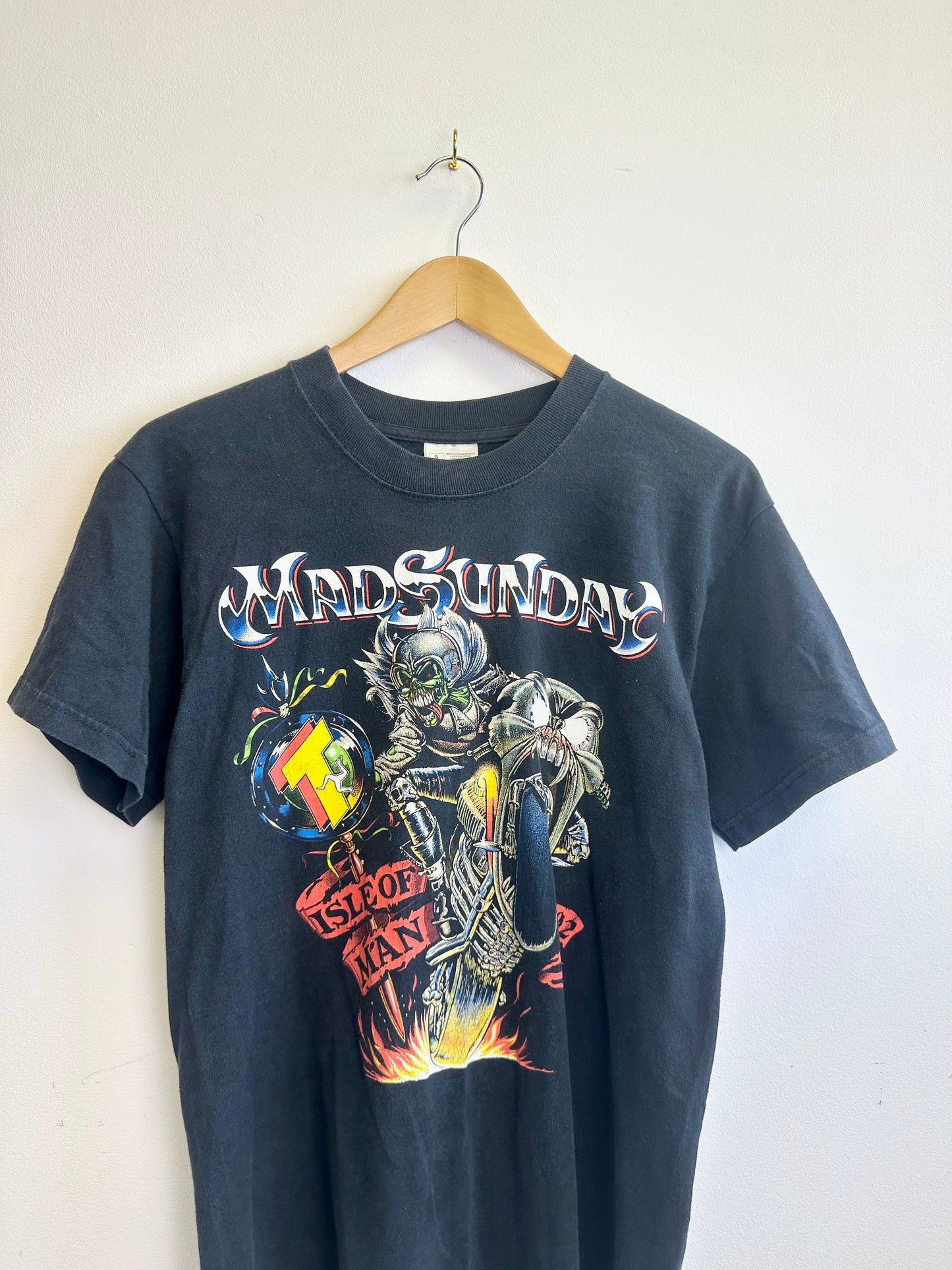 Isle of Man TT Motorcycle Racing “Mad Sunday” Vintage 2002 Black Cotton T-shirt